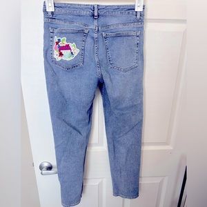 Straight blue jeans